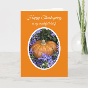 Carte Joyeux Thanksgiving à ma chère femme citrouille