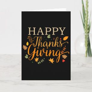 Carte Joyeux Thanksgiving Automne Feuilles D'automne Pou