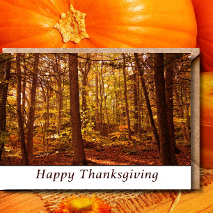 Carte Joyeux Thanksgiving Couleurs d'Automne Forêt