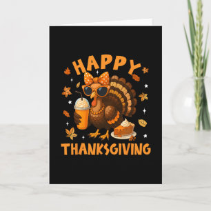 Carte Joyeux Thanksgiving Drôle Dinde Famille Dîner Que