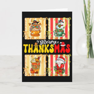 Carte Joyeux Thanksmas Citrouille Sce Latte Café Thanksg