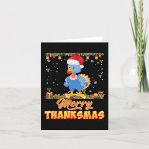 Carte Joyeux Thanksmas Turquie Père Noël Elf Thanksgivin