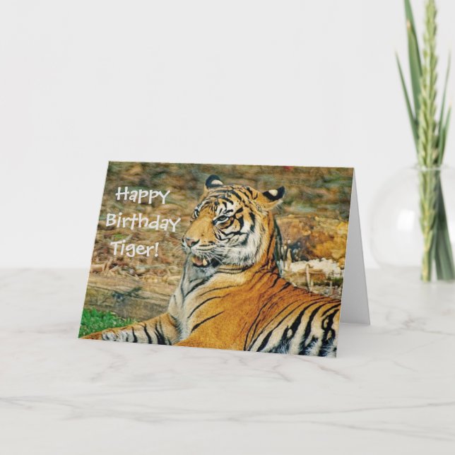 Carte Joyeux tigre d'anniversaire (Devant)