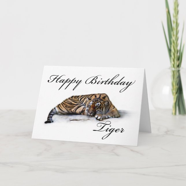 Carte Joyeux tigre d'anniversaire (Devant)