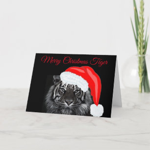 Carte Joyeux tigre de Noël