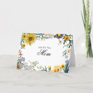 Carte Joyeux tournesol et fleurs de printemps