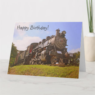 Carte Joyeux train à vapeur spécial anniversaire