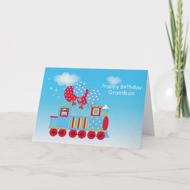 Carte Joyeux train du 1er anniversaire (Devant)