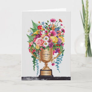 Carte Joyeux Trophée Floral Fête des Mères Personnalisab