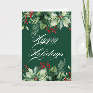 Carte Joyeux Vacances de Noël Verdure 