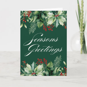 Carte Joyeux Vacances de Noël Verdure 