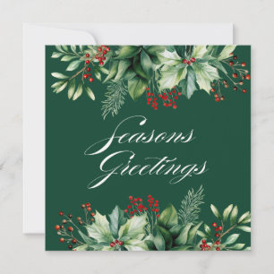 Carte Joyeux Vacances de Noël Verdure 