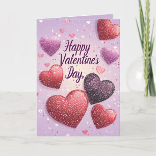 Carte Joyeux Valentines jour Coeurs Parties scintillant