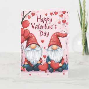 Carte Joyeux Valentines Jour Elfe avec Coeurs