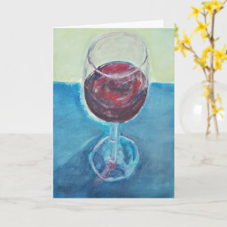 Carte Joyeux verre de vin d'anniversaire, élégante fête