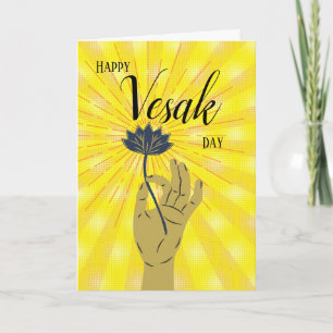 Carte Joyeux Vesak Day Lotus in Hand