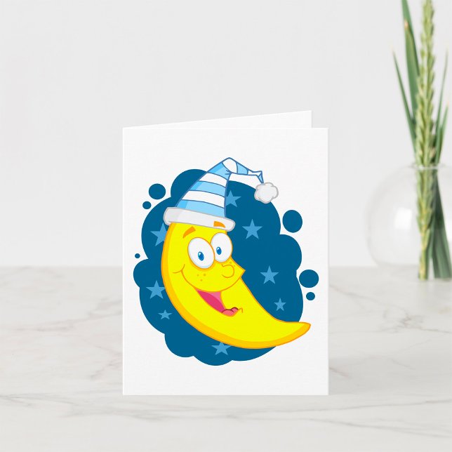 Carte Joyeux visage lune (Créateur téléchargé)