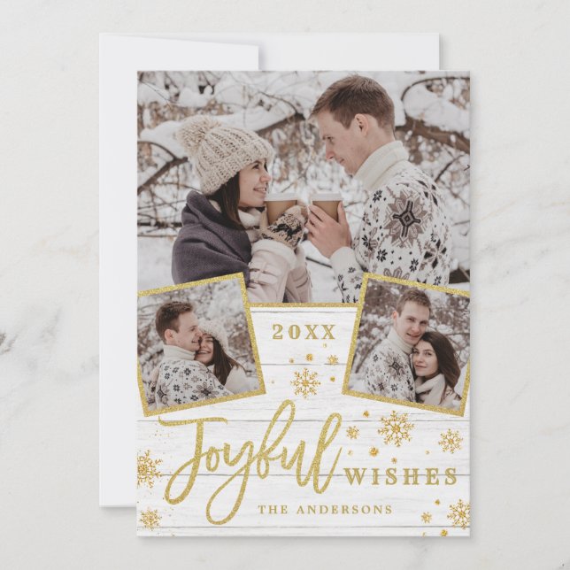 Carte Joyeux voeux de Noël 3 PHOTO voeux de vacances (Devant)