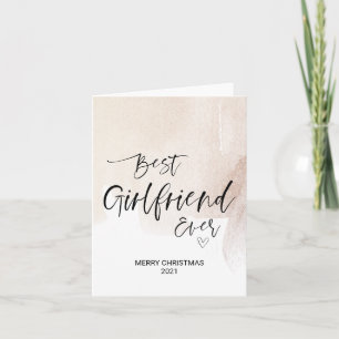 Carte Joyeux voeux de Noël pour Girfriend Gold Noël