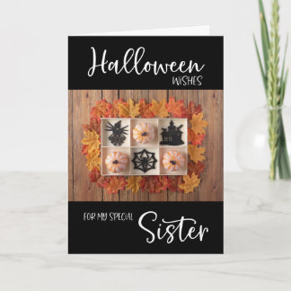 Carte Joyeux voeux d'Halloween pour soeur
