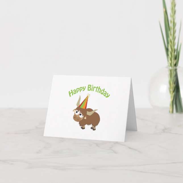 Carte Joyeux Yak anniversaire (Devant)