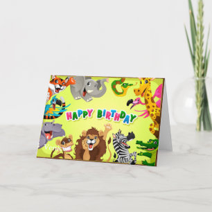 Carte Joyeux zoo d'anniversaire