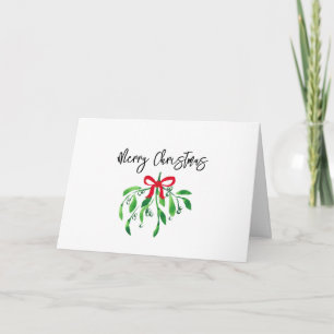 Carte JOYEZ NOËL Mistletoe HEUREUX NOUVEL AN Festive