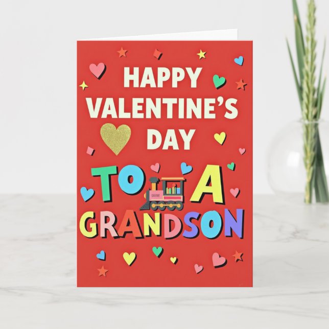 Carte Joyful Grandson Valentines Day Card (Devant)