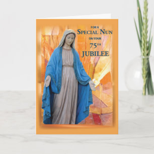 Carte Jubilé du 75e anniversaire pour la religieuse cath