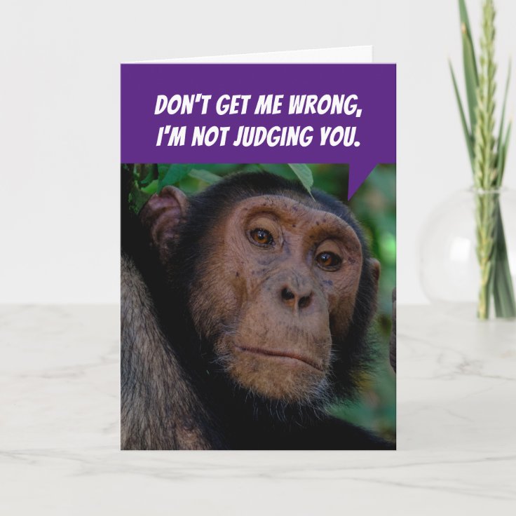 Carte Jugement Drole Singe Vous Evaluer Anniversaire Zazzle Fr