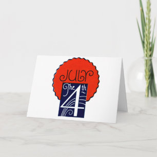 Carte Juillet 4 mod rétro patriotique fête de l'Indépend