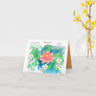 Carte Juillet Anniversaire Eau Lily Larkspur Fleur de na