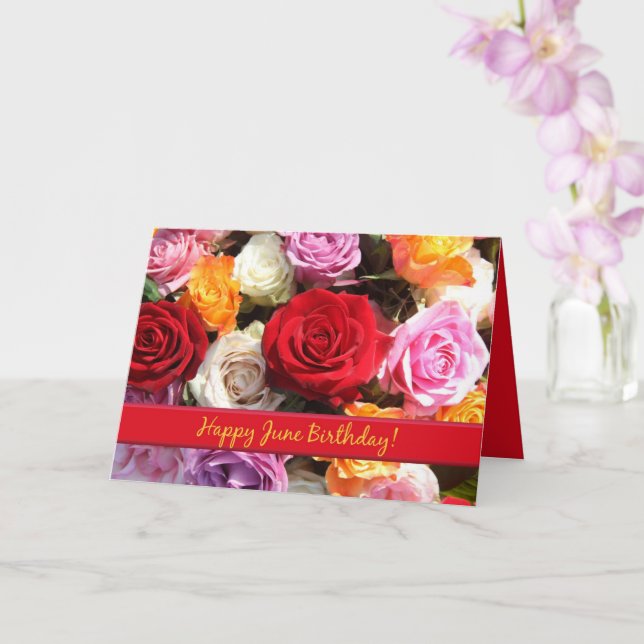 Carte Juin Anniversaire Rose Mois de naissance Fleur (Orchidée)