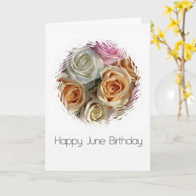 Carte Juin Anniversaire Rose Mois de naissance Fleur (Fleur jaune)
