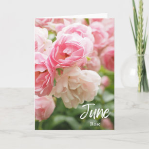 Carte Juin Rose Rose Naissance Mois Fleur Anniversaire