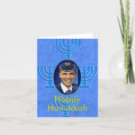Carte juive<br><div class="desc">Le Président hébreu Card de l'Israël de vacances d'étoile de David de kippa de Barack Obama de juif juif de Hanoukka</div>