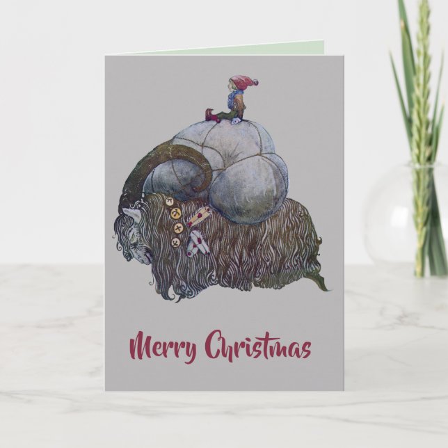 Carte Julbocken scandinave Yule Goat d'après John Bauer (Devant)