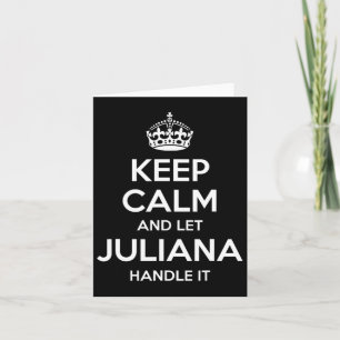 Carte Juliana Keep Calm Nom Personnalisé Drôle Anniversa