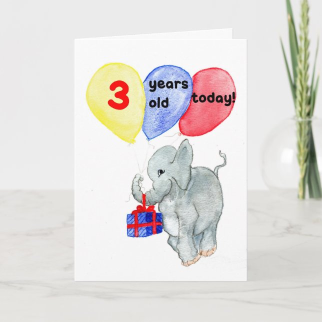 Carte Jumbo 3e anniversaire (Devant)