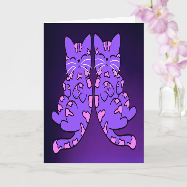 Carte Jumeaux de Kitten pourpre (Orchidée)