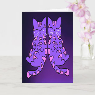 Carte Jumeaux de Kitten pourpre