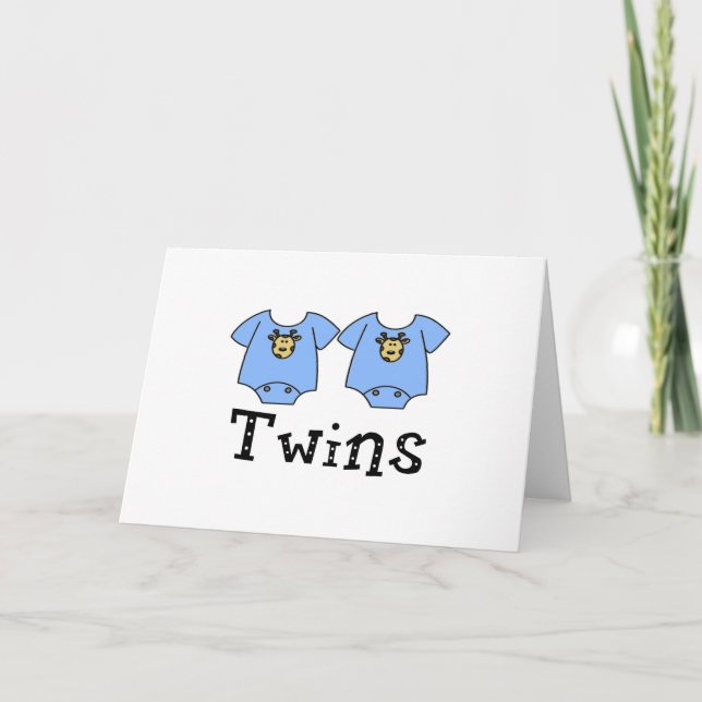Carte Jumeaux mignonnes Bodysuit 2 garçons (Devant)