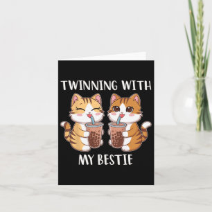 Carte Jumelage Avec Mon Bestie Deux Chat Mignonne