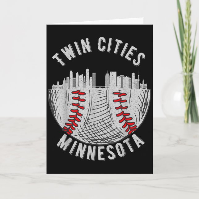 Carte Jumelles Cool Cities Minnesota Mn Baseball Skyline (Devant)