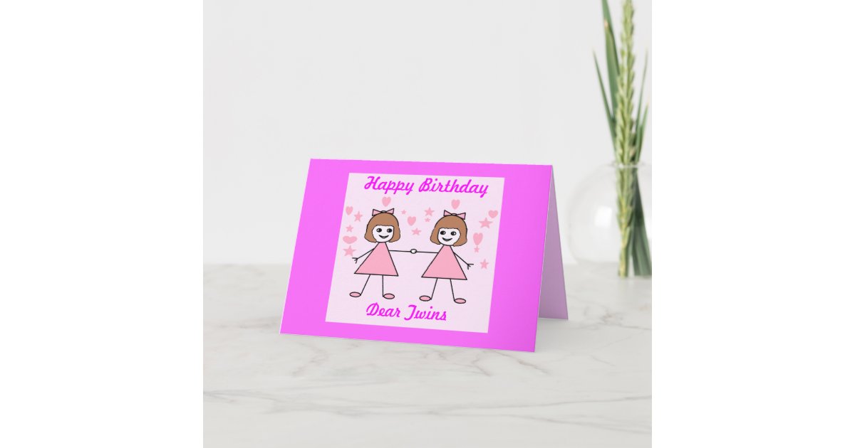  Carte  Jumelles de fille joyeux anniversaire  Zazzle fr 