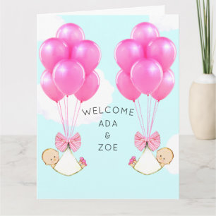 Carte jumelles filles