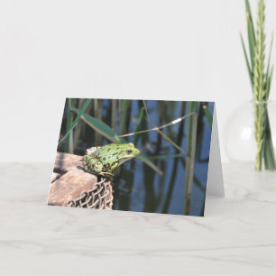 Carte Jump - green frog greeting card