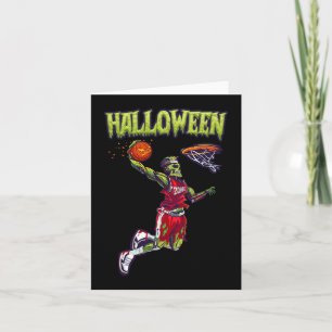 Carte Jump Zombie Basketball Dunk Joueur Halloween Pumpk