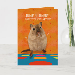 Carte Jumpin' Jiminy Funny Gerbil Anniversaire
