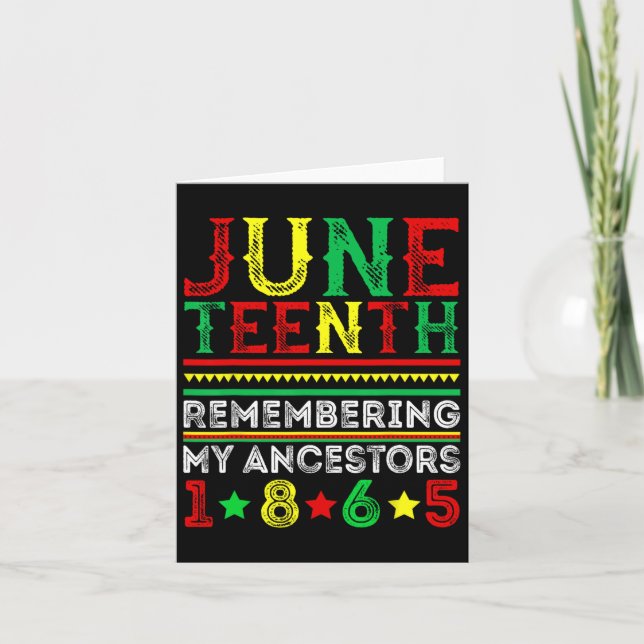 Carte Juneteenth 1865 En souvenir de mes ancêtres Junete (Devant)